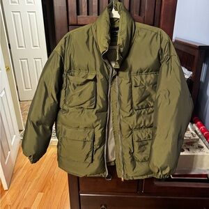 Olive Green Puffer Jacket